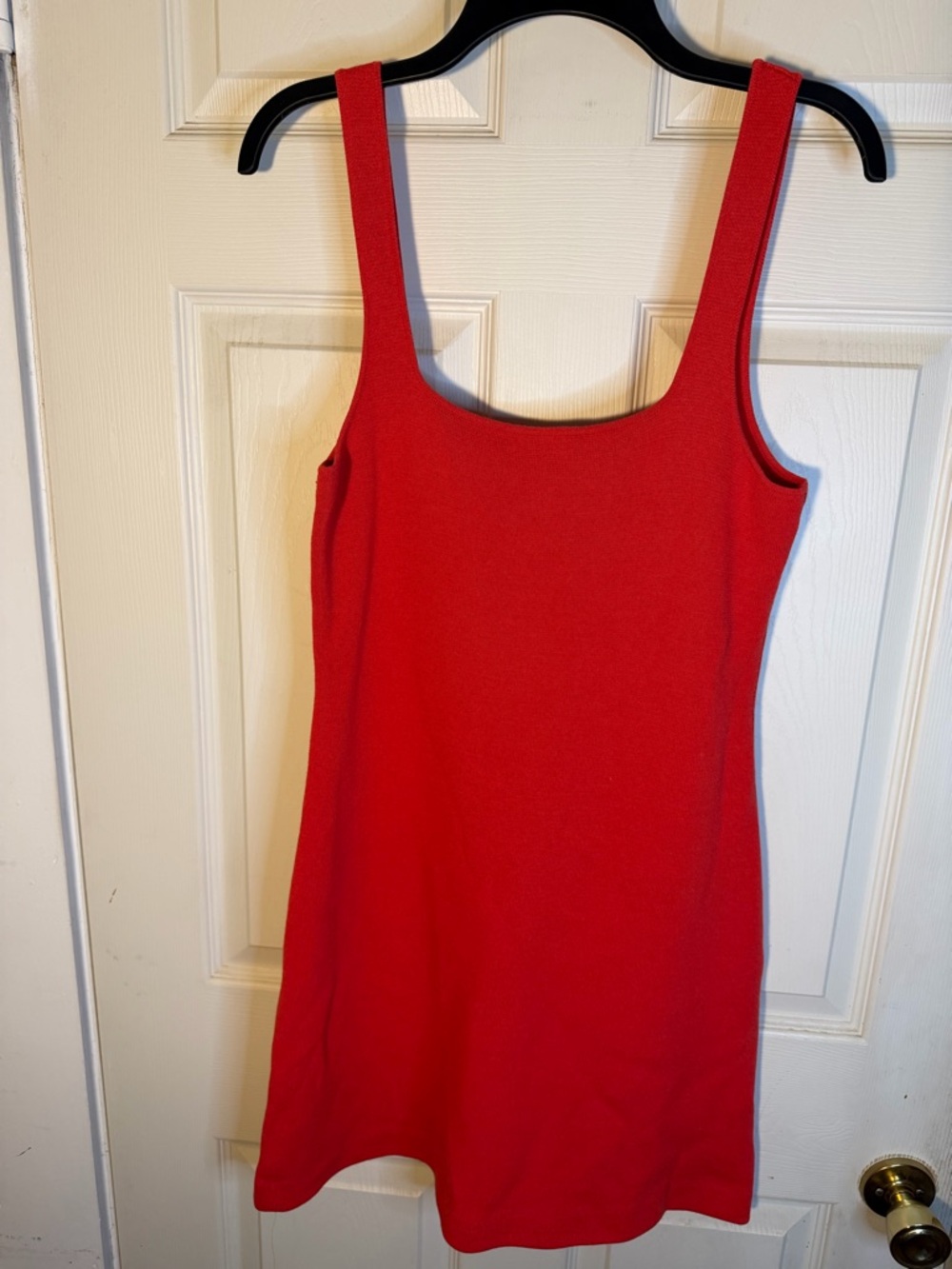 J. Crew Cherry Red Square Neck Mini Sweater Dress M